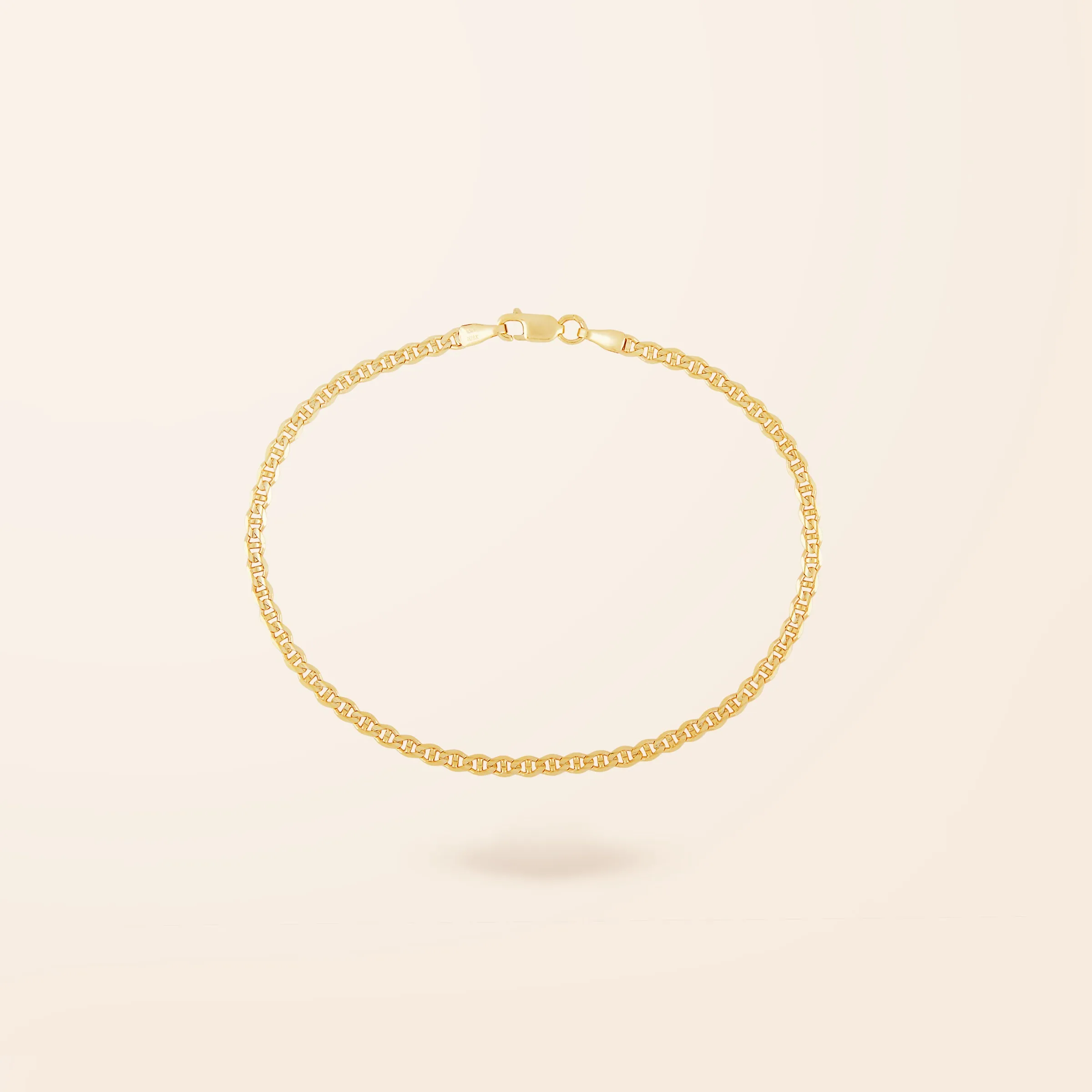 Gold Flat Anchor Chain Bracelet