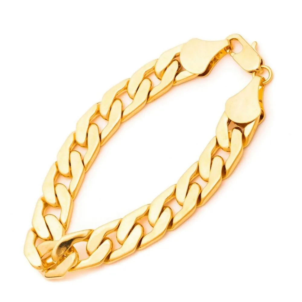 11mm Gold Cuban Link Bracelet - Flat