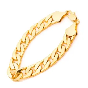 11mm Gold Cuban Link Bracelet - Flat