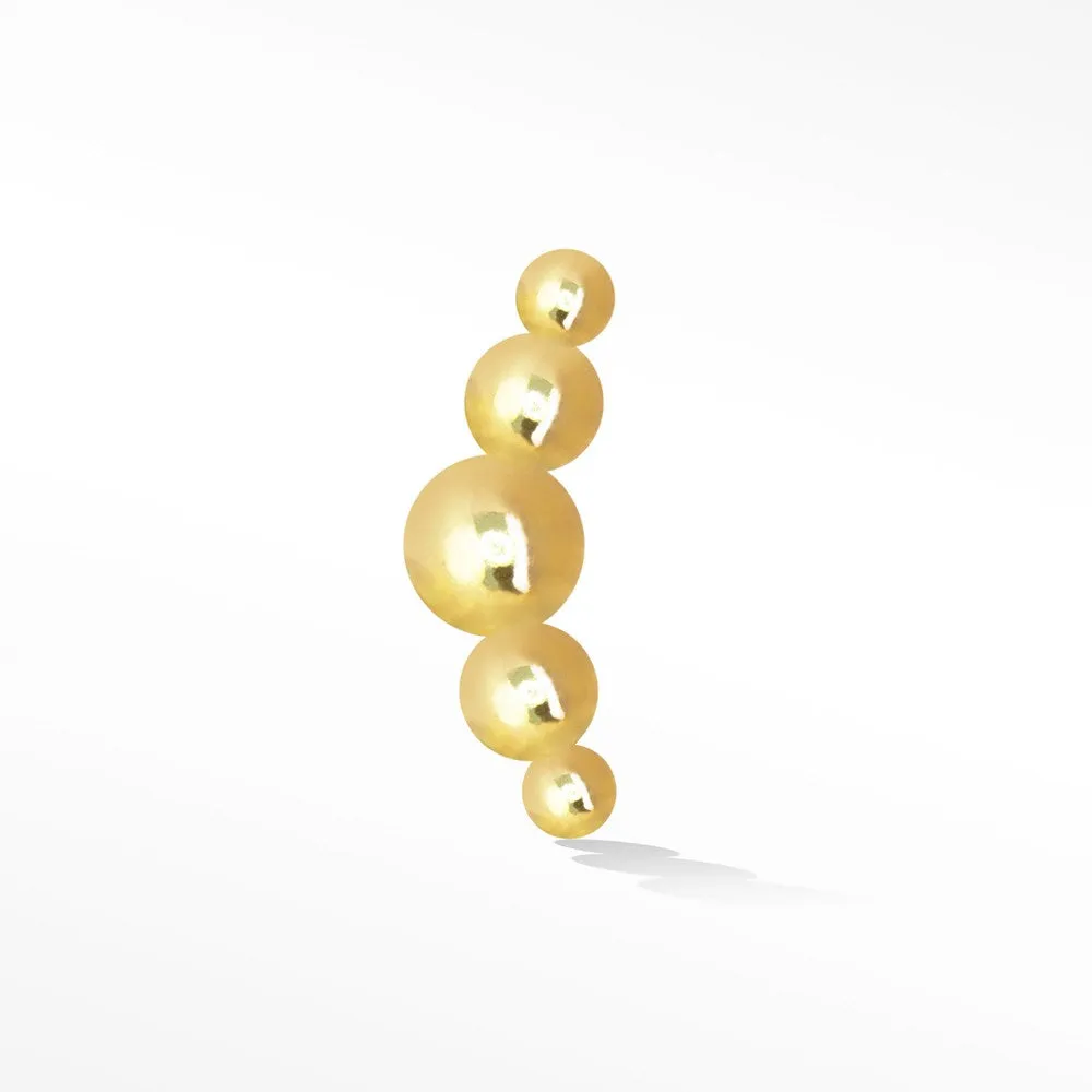 14k Yellow Gold Flat Back Croissant Earring