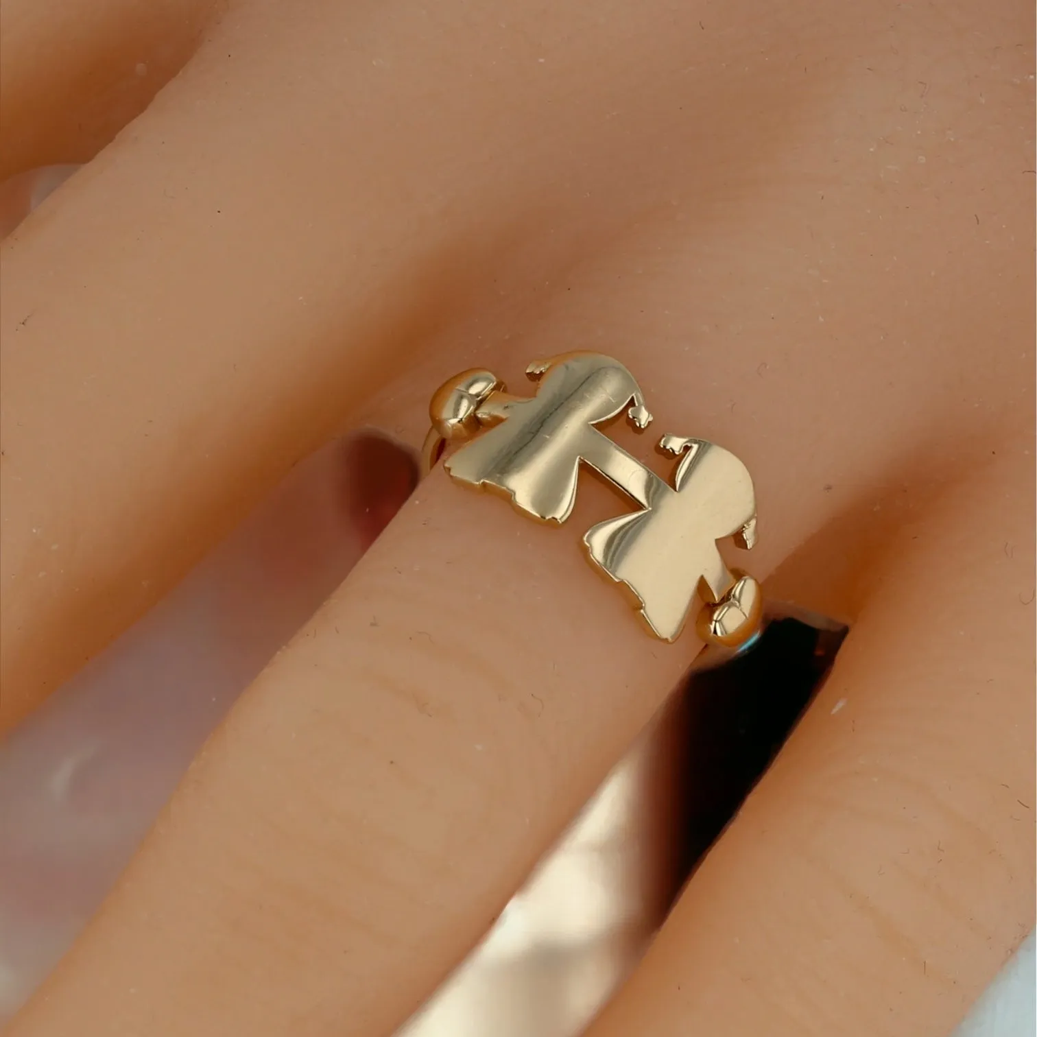 14K Yellow Gold Two Girl Ring 207774