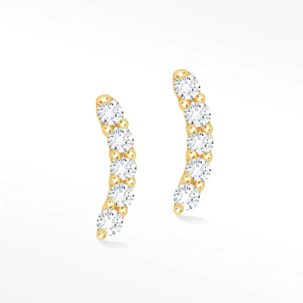 18k Diamond Flat Back Threadless Stud Earrings