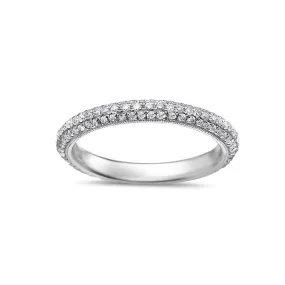 18k White Gold Wedding Band for Women with 0.78 CT Diamonds