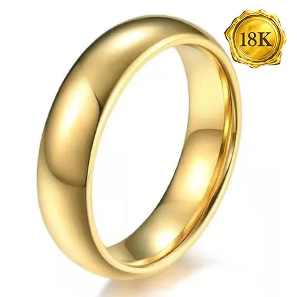 18KT SOLID YELLOW GOLD BAND RING-LADIES