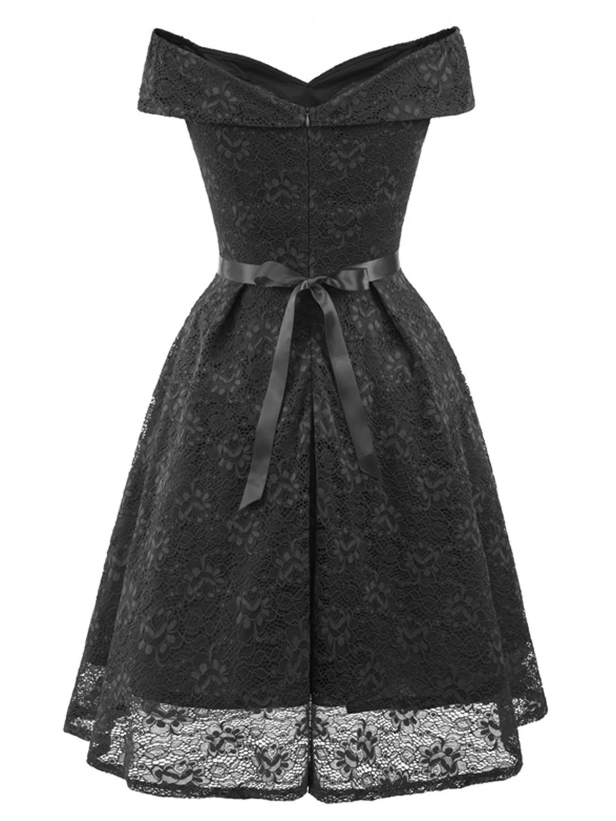 1950s Lace Off Shoulder Dress