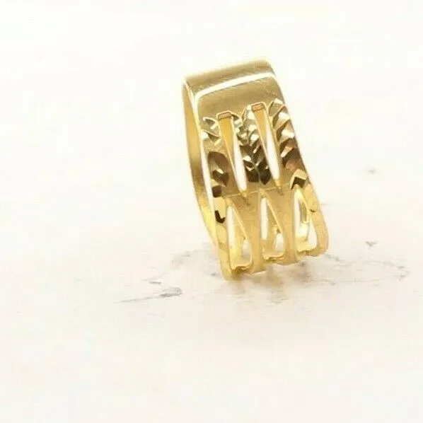 22k Gold Ring with Elegant Cross Pattern for Women - Size R2036