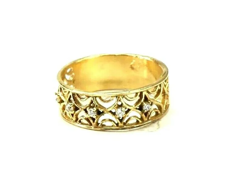 22k Ring Solid Gold ELEGANT Charm Ladies Band SIZE 7.5 RESIZABLE r2926mon