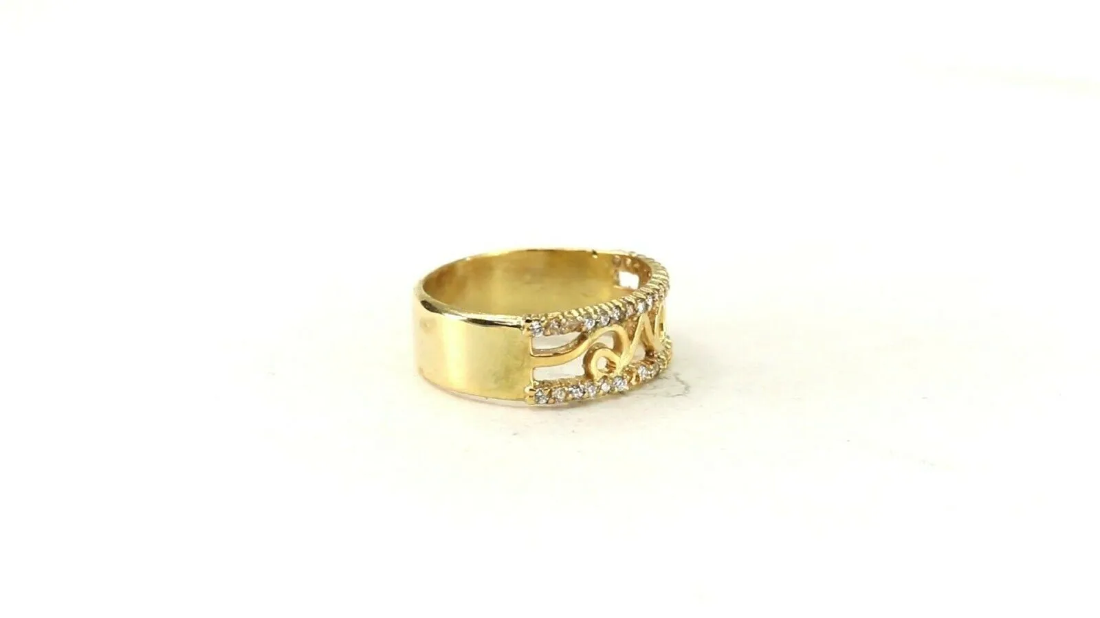 22k Ring Solid Gold ELEGANT Charm Ladies Band SIZE 7.5 RESIZABLE r2927mon