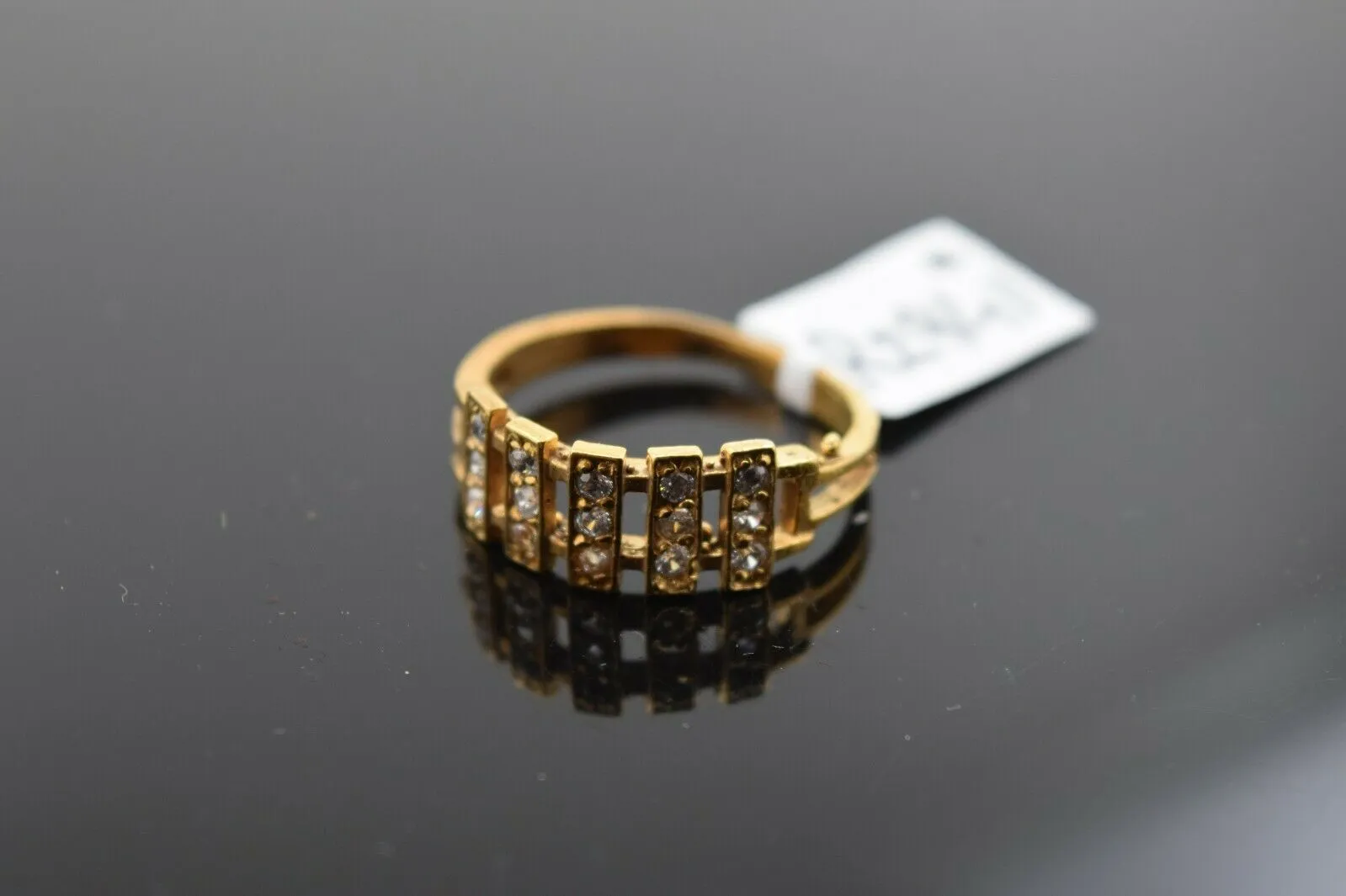 22k Ring Solid Gold ELEGANT Charm Ladies Band SIZE 7.75 RESIZABLE r2941mon