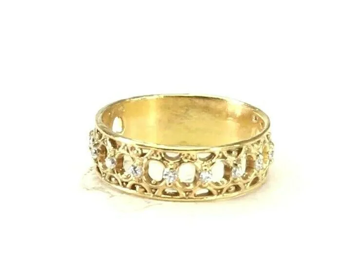 22k Ring Solid Gold ELEGANT Charm Ladies Band SIZE 7.85 RESIZABLE r2921mon