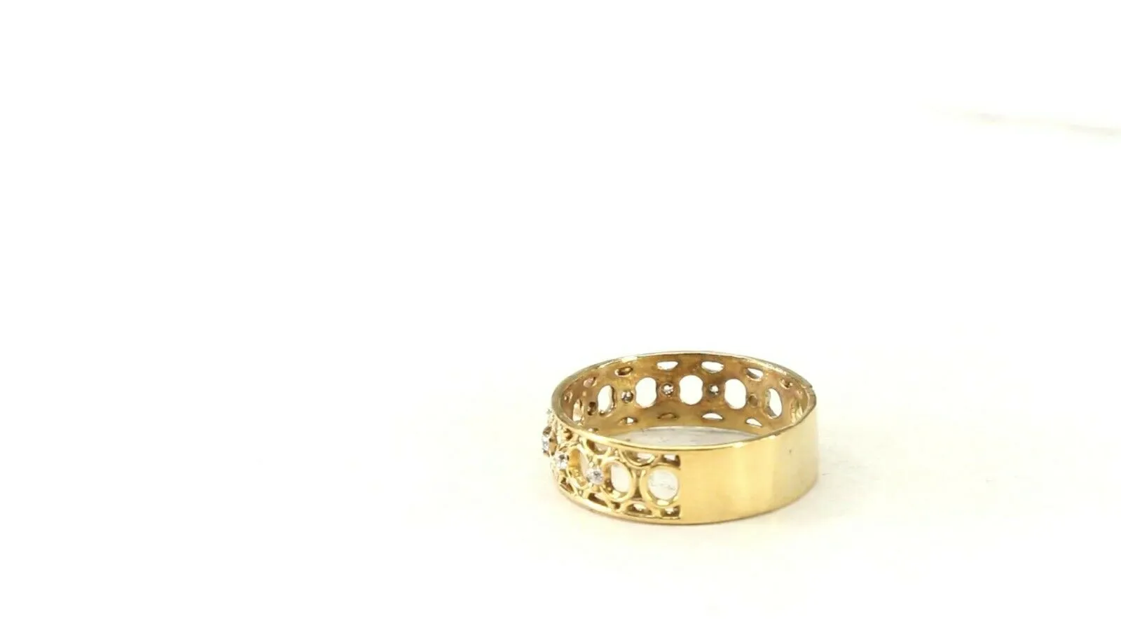 22k Ring Solid Gold ELEGANT Charm Ladies Band SIZE 7.85 RESIZABLE r2921mon