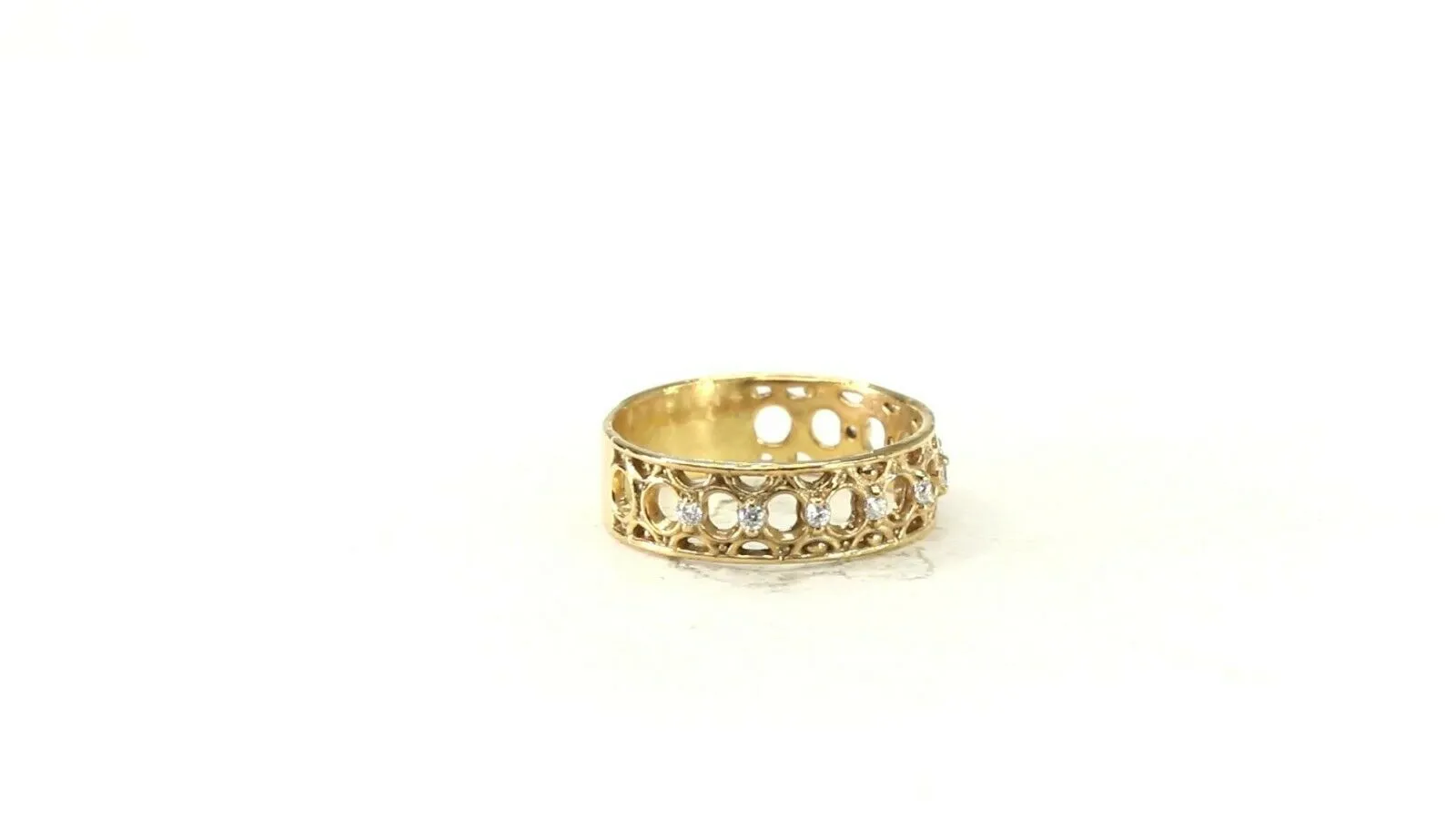 22k Ring Solid Gold ELEGANT Charm Ladies Band SIZE 7.85 RESIZABLE r2921mon