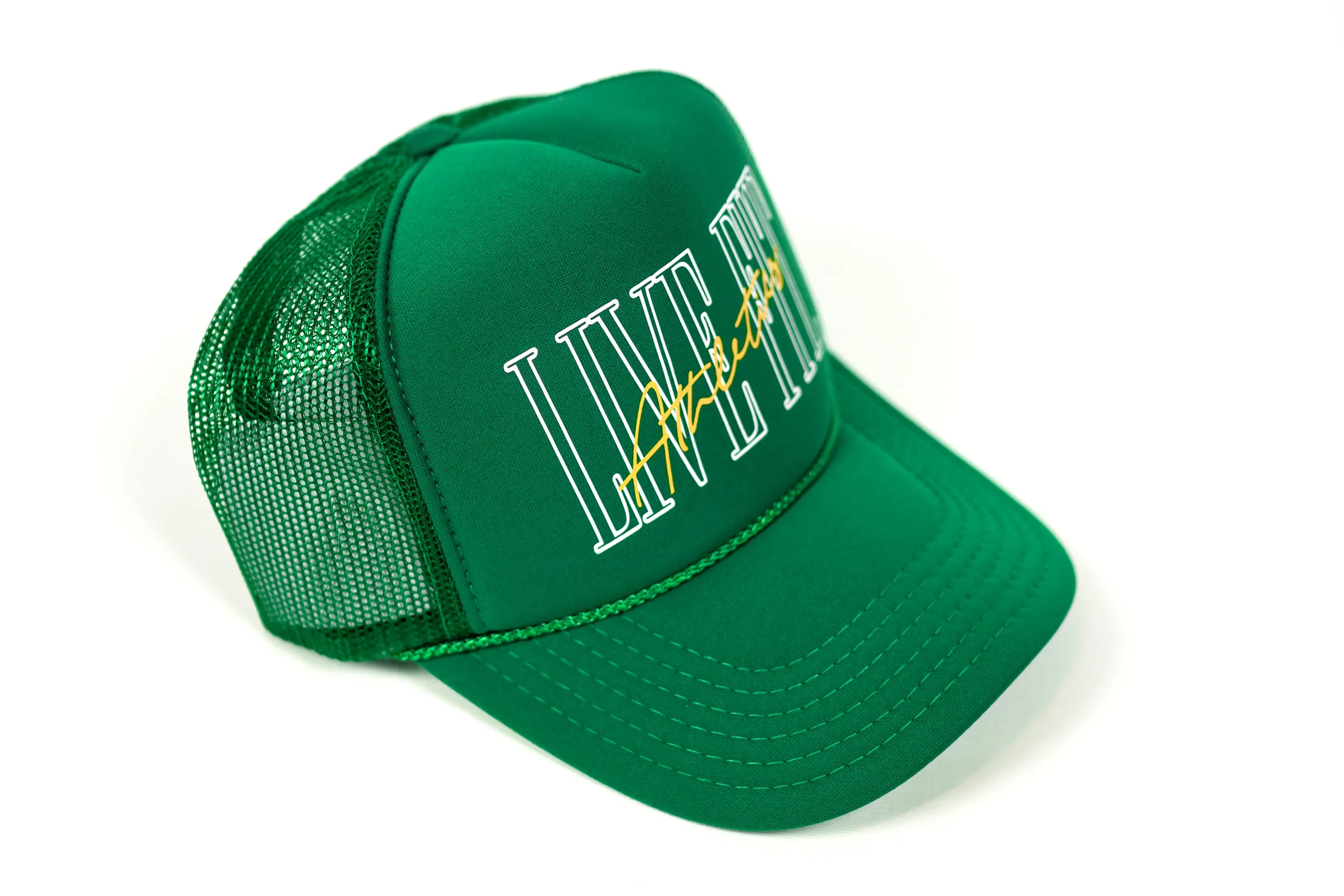 5 Panel Foam Trucker Hat  - Green/Yellow