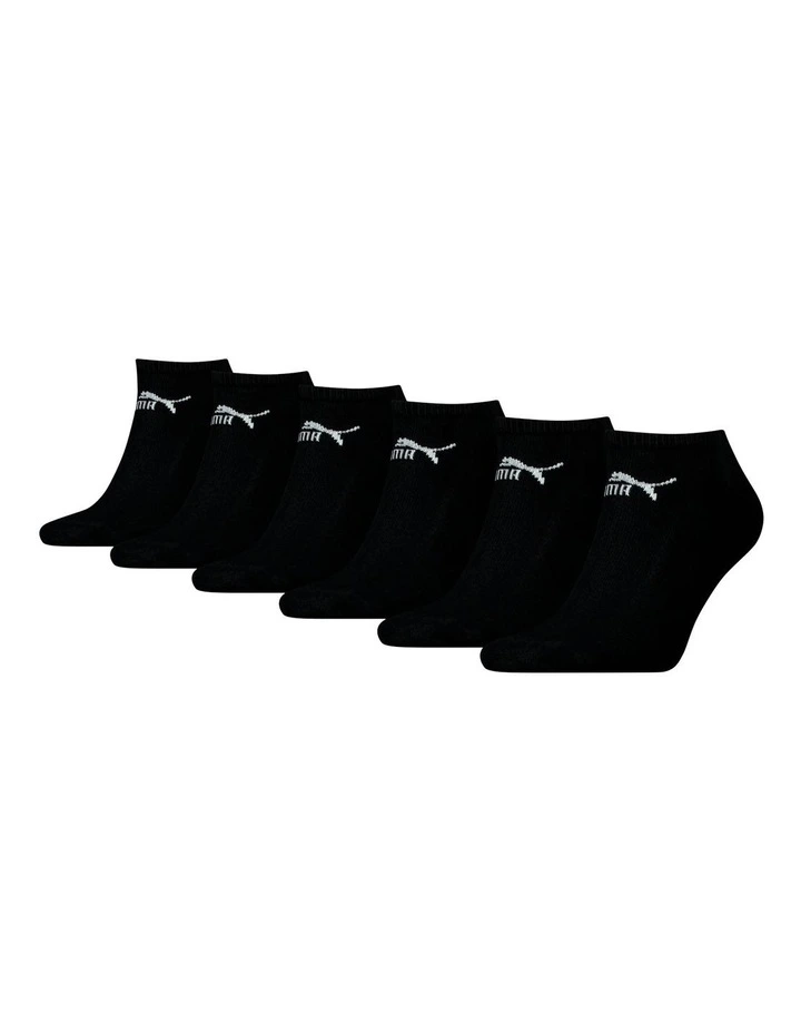 Black Sneaker Socks 6 Pack with Sport Elements