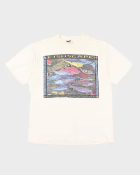 90s Vintage XL PowerPro Fishscape T-Shirt