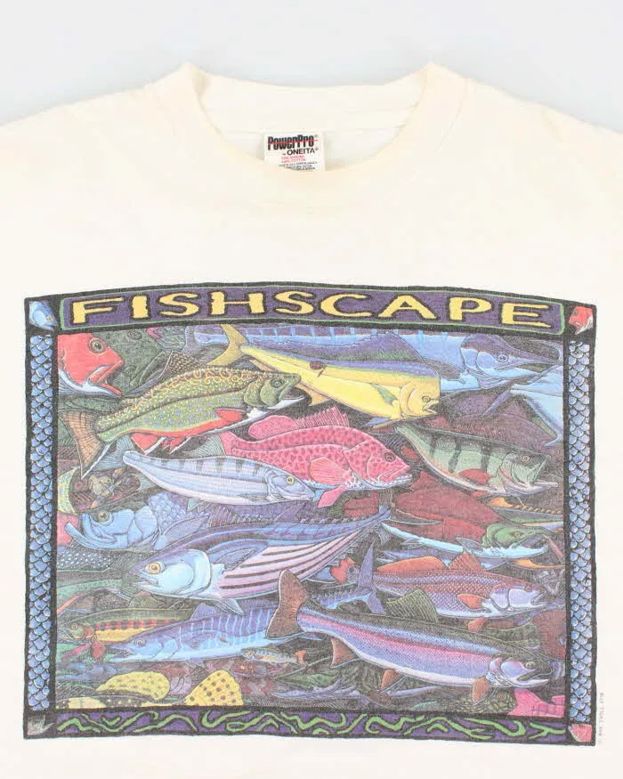 90s Vintage XL PowerPro Fishscape T-Shirt