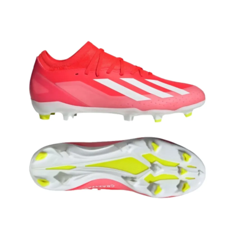 Adidas X Crazyfast League FG Football Shoe - Solar Red/Cloud White/Yellow