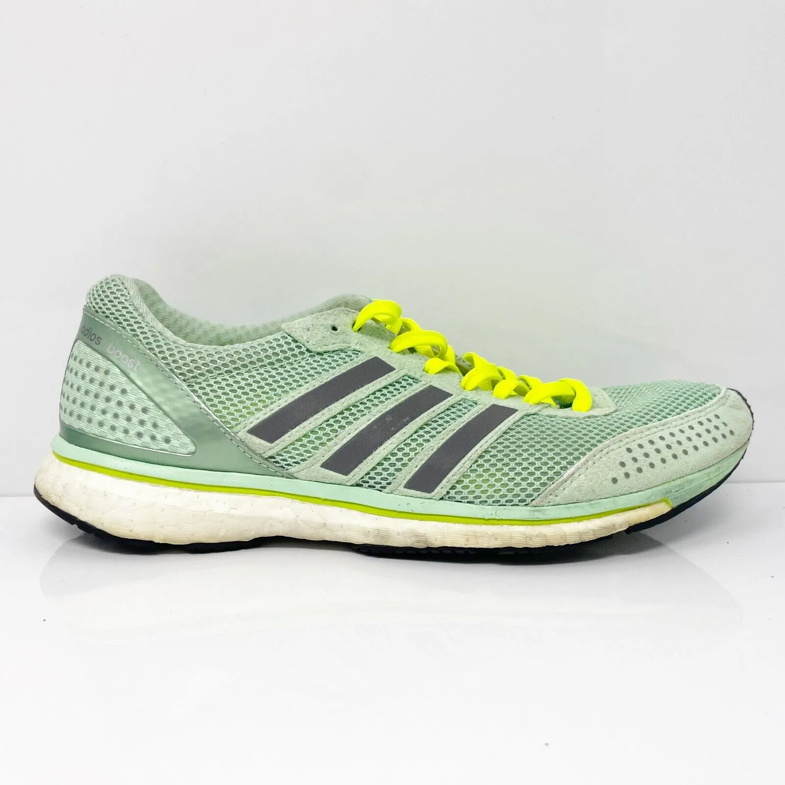 Adidas Womens Adios Boost B22872 Green Running Shoes Sneakers Size 7.5