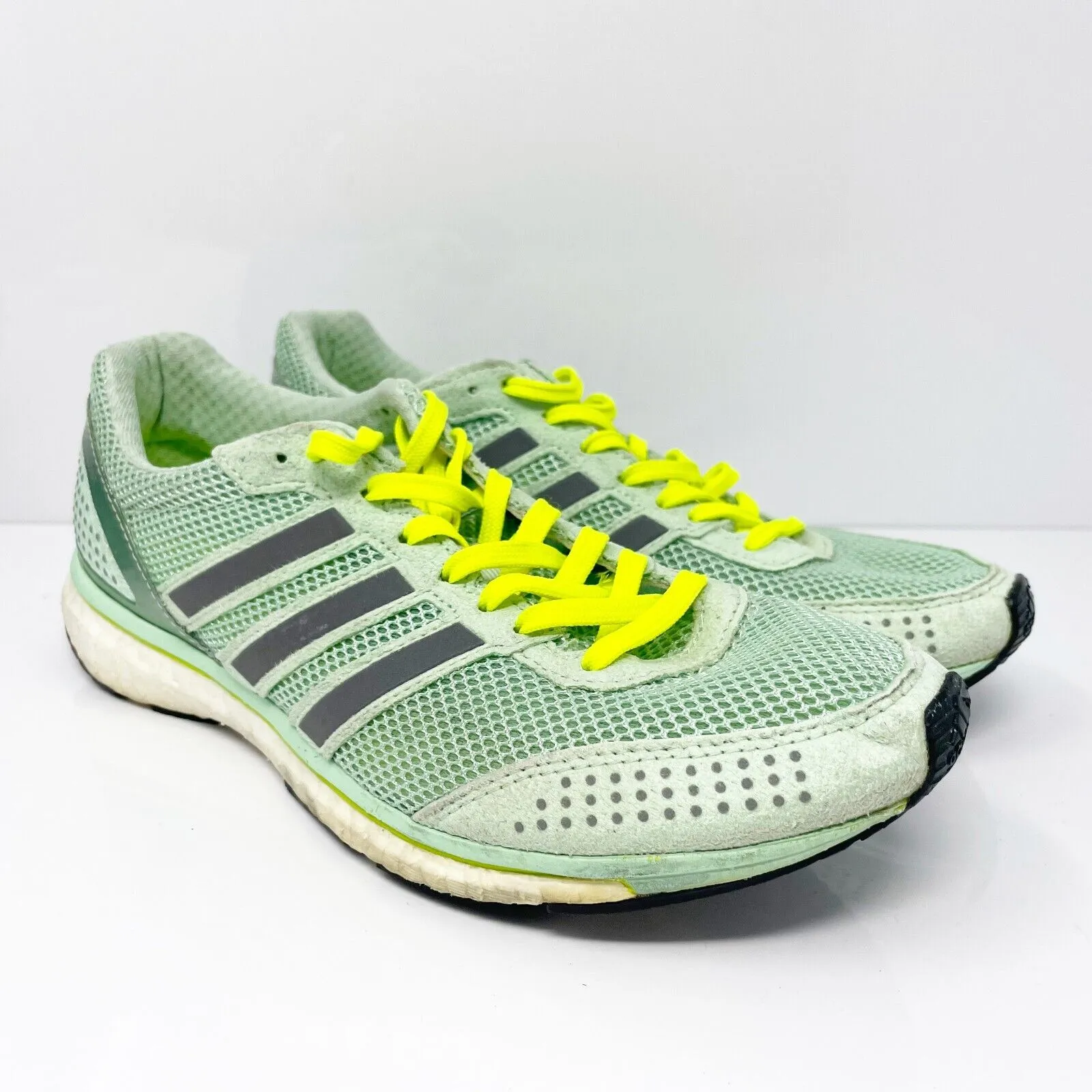 Adidas Womens Adios Boost B22872 Green Running Shoes Sneakers Size 7.5