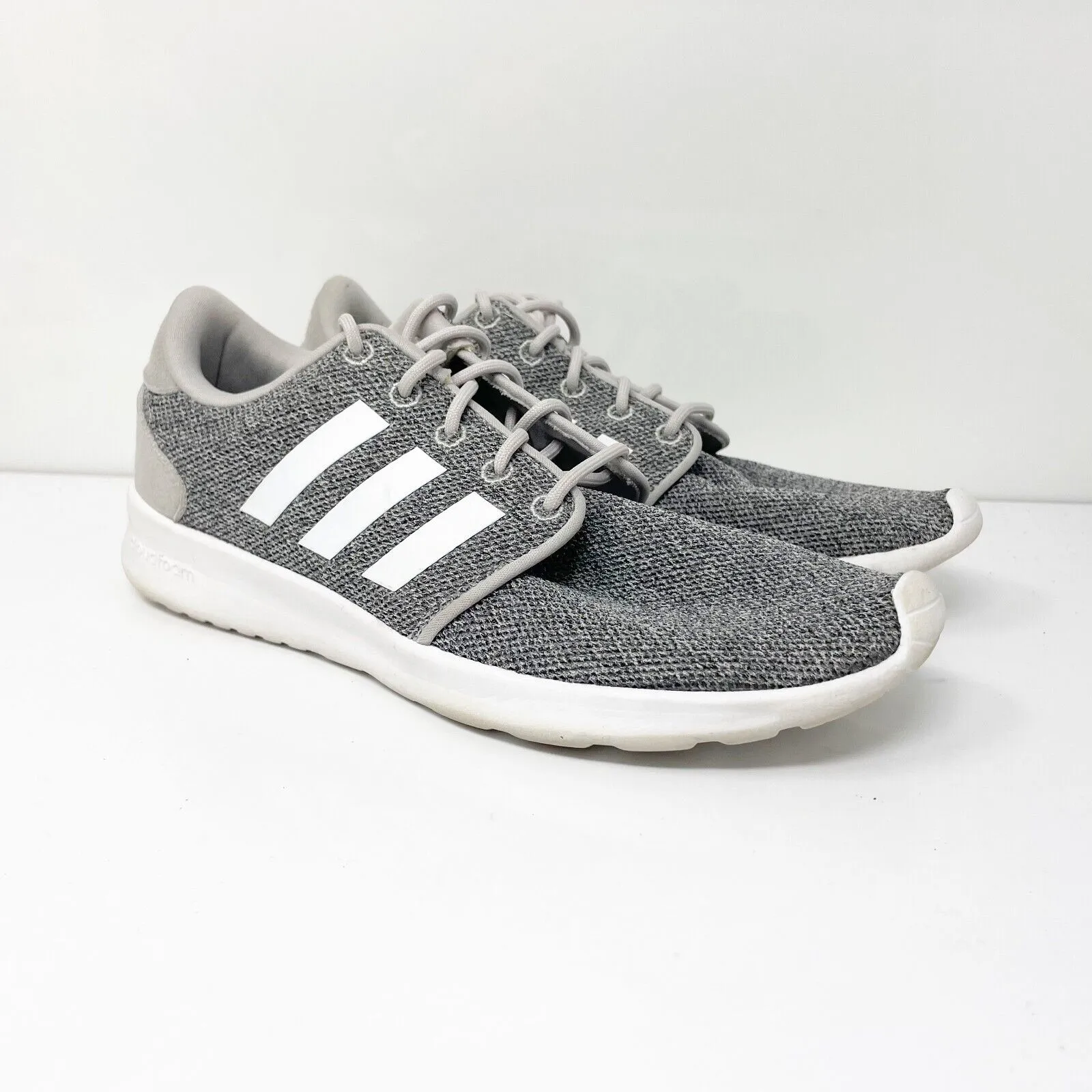 Adidas Womens Cloudfoam QT Racer AW4313 Gray Running Shoes Sneakers Size 7.5