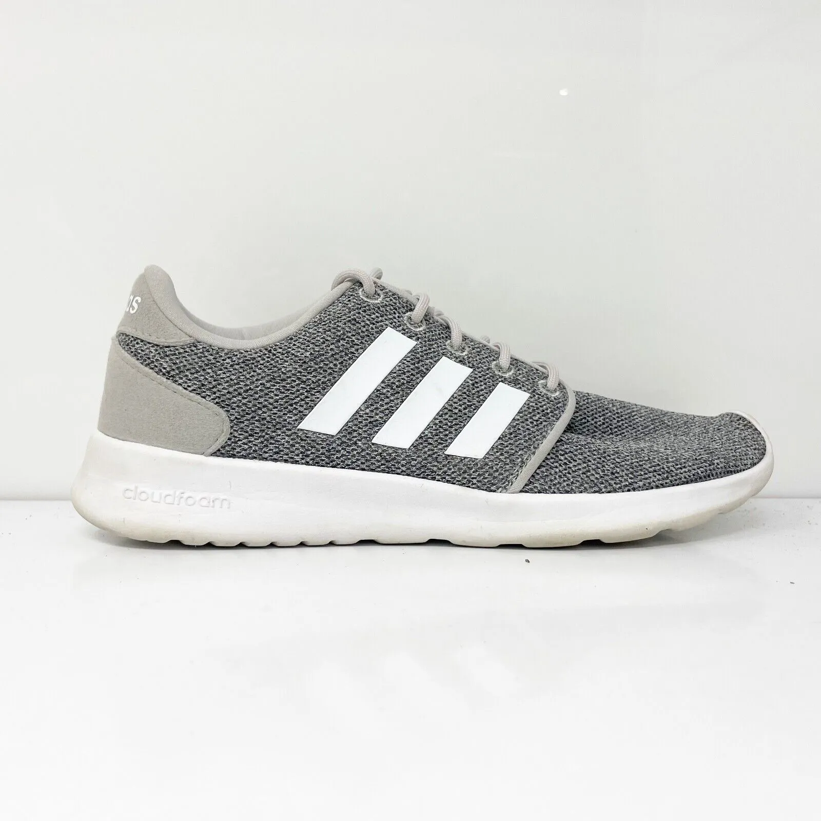 Adidas Womens Cloudfoam QT Racer AW4313 Gray Running Shoes Sneakers Size 7.5