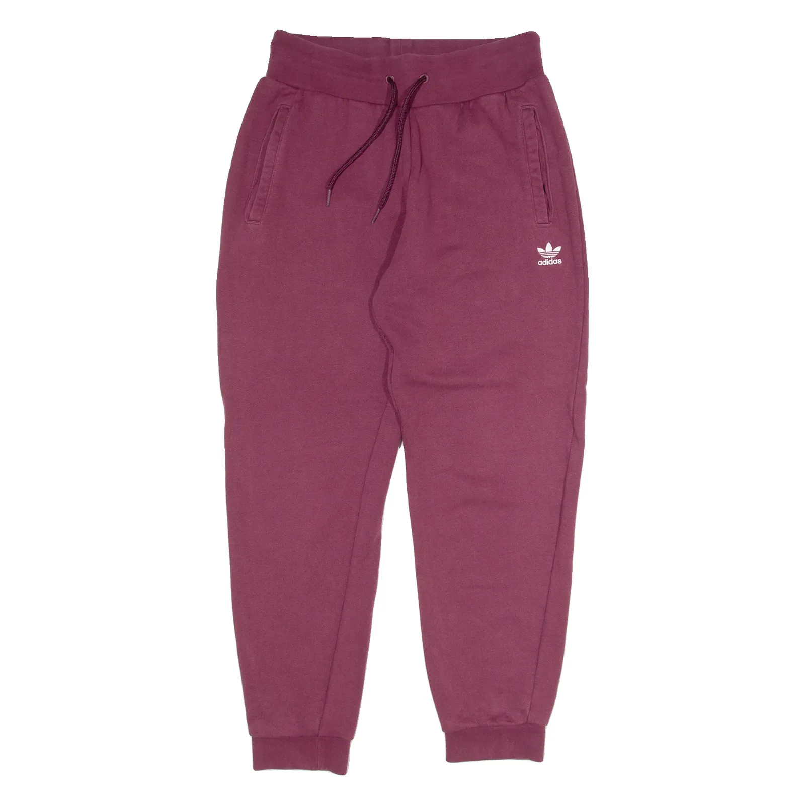 ADIDAS Womens Joggers Maroon Tapered UK 10 W28 L25