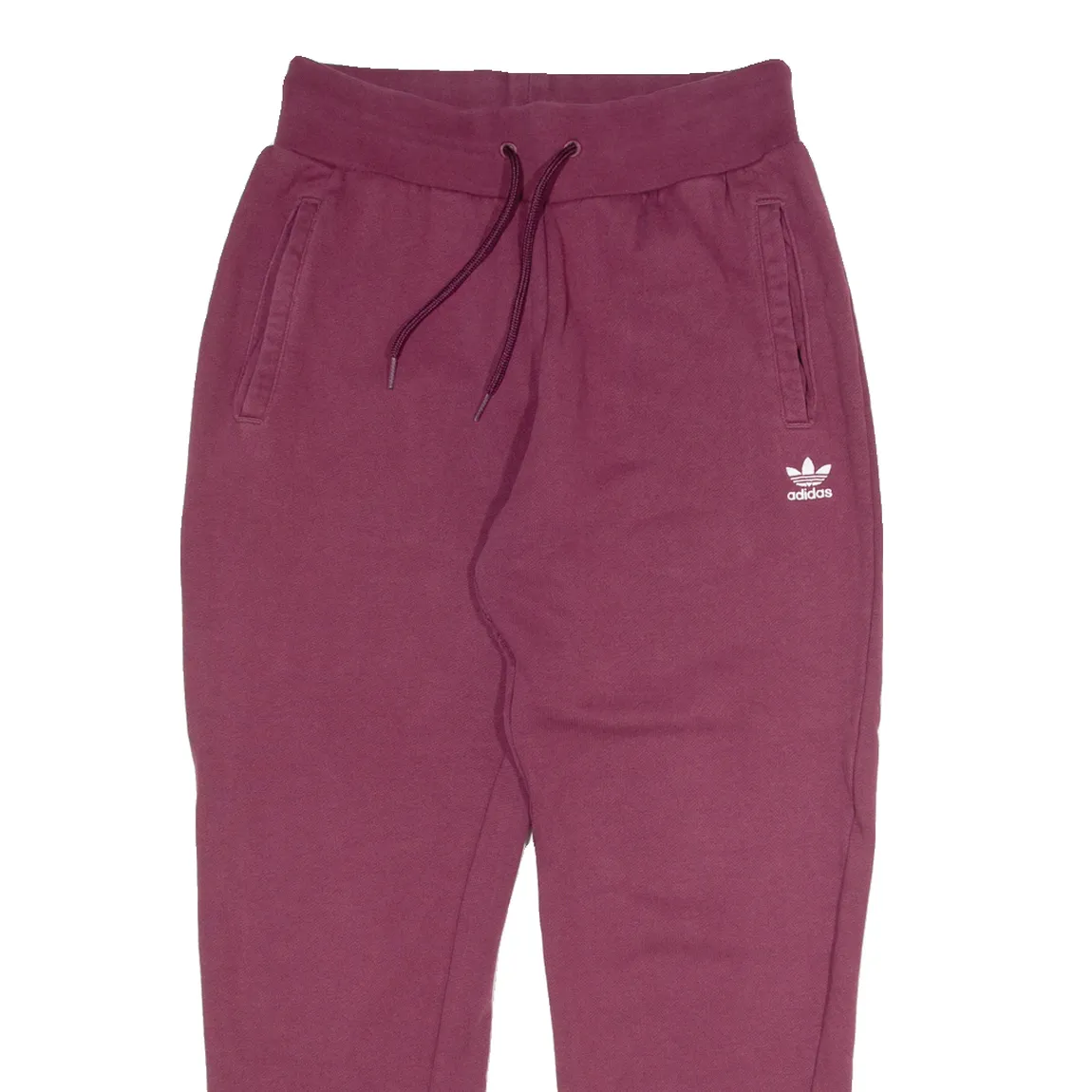 ADIDAS Womens Joggers Maroon Tapered UK 10 W28 L25