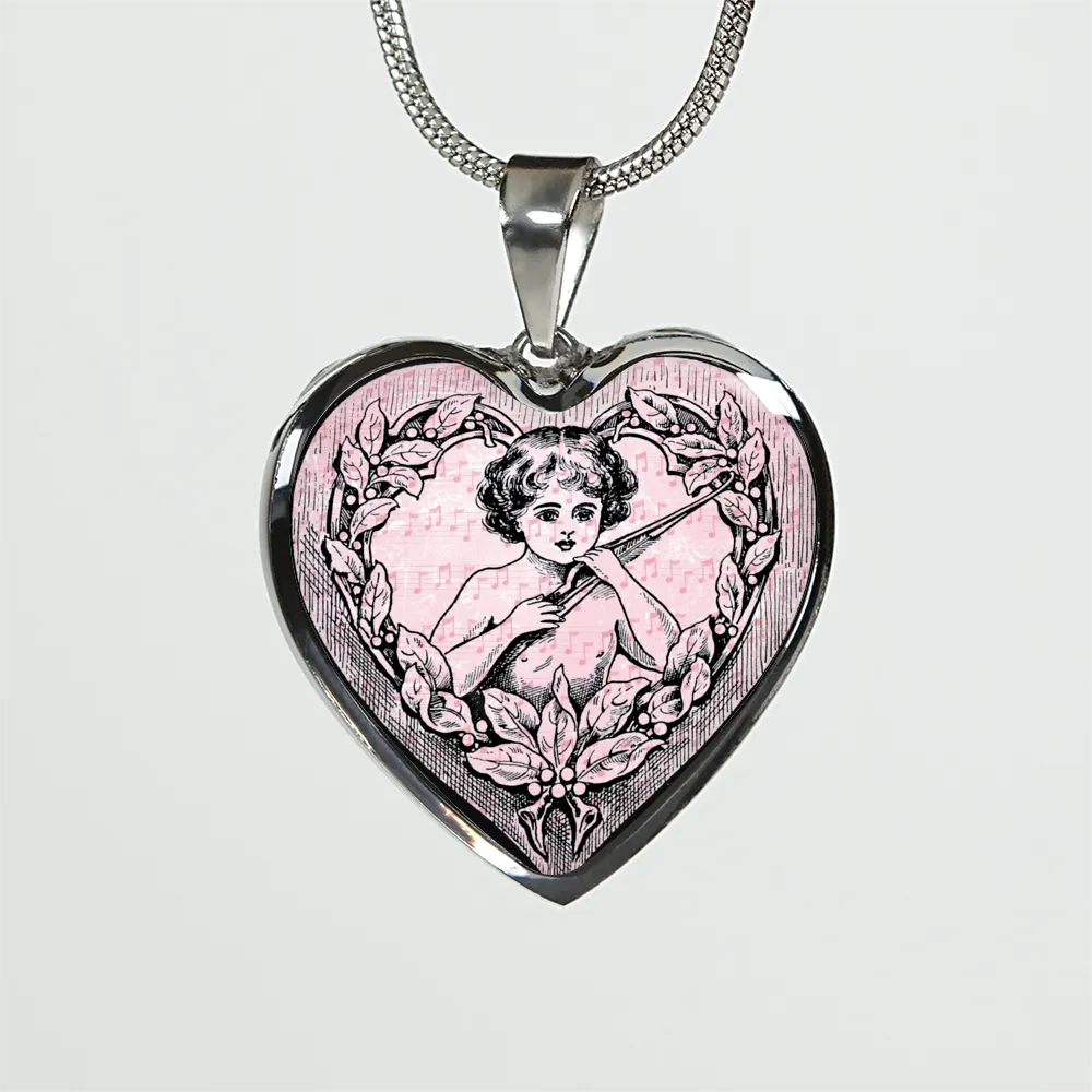 Vintage Heart Pendant Necklace for Angel Girls