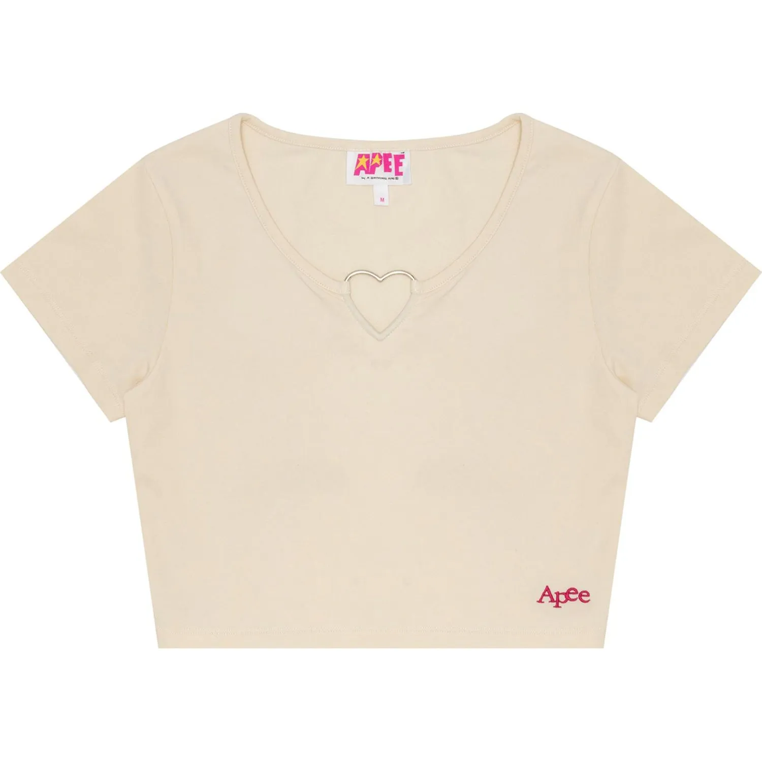 APEE Ladies Heart Shape Metal Ring Crop Top