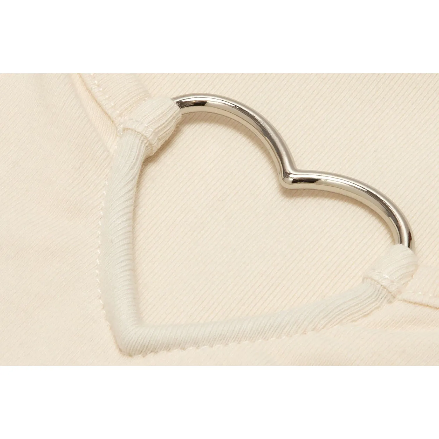 APEE Ladies Heart Shape Metal Ring Crop Top