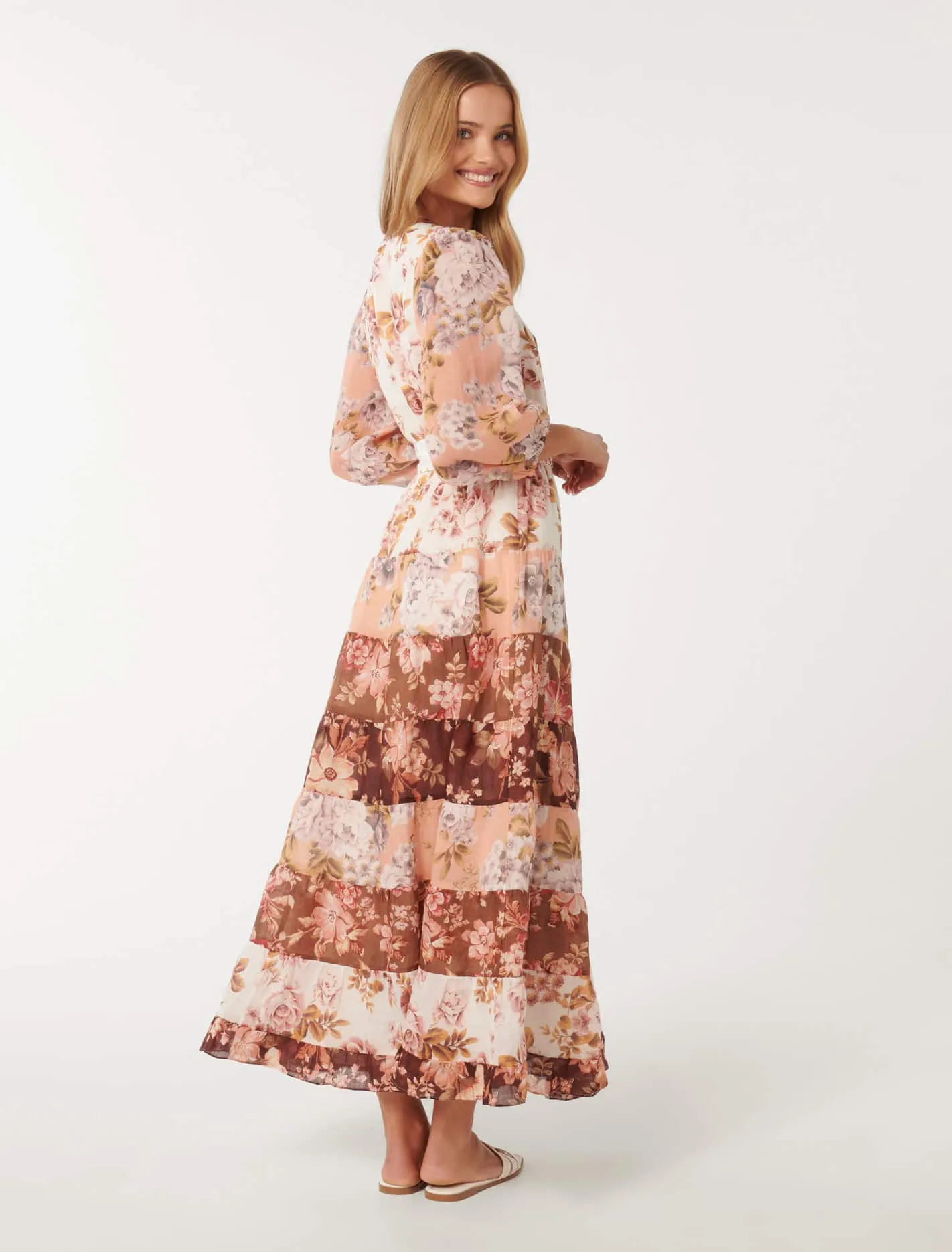 Arlena Patchwork Knee-Length Dress.