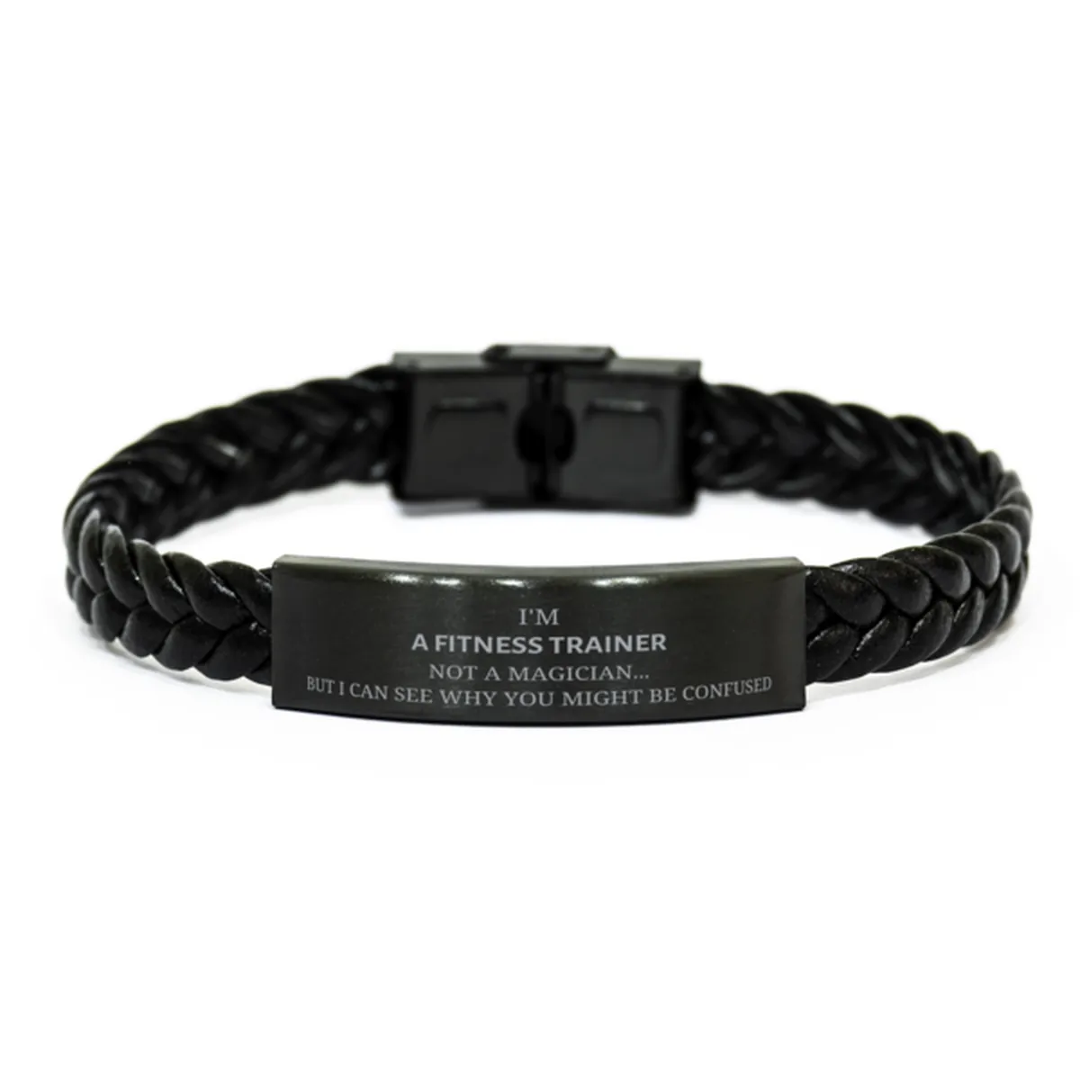 Badass Gift for Fitness Trainer: Braided Leather Bracelet