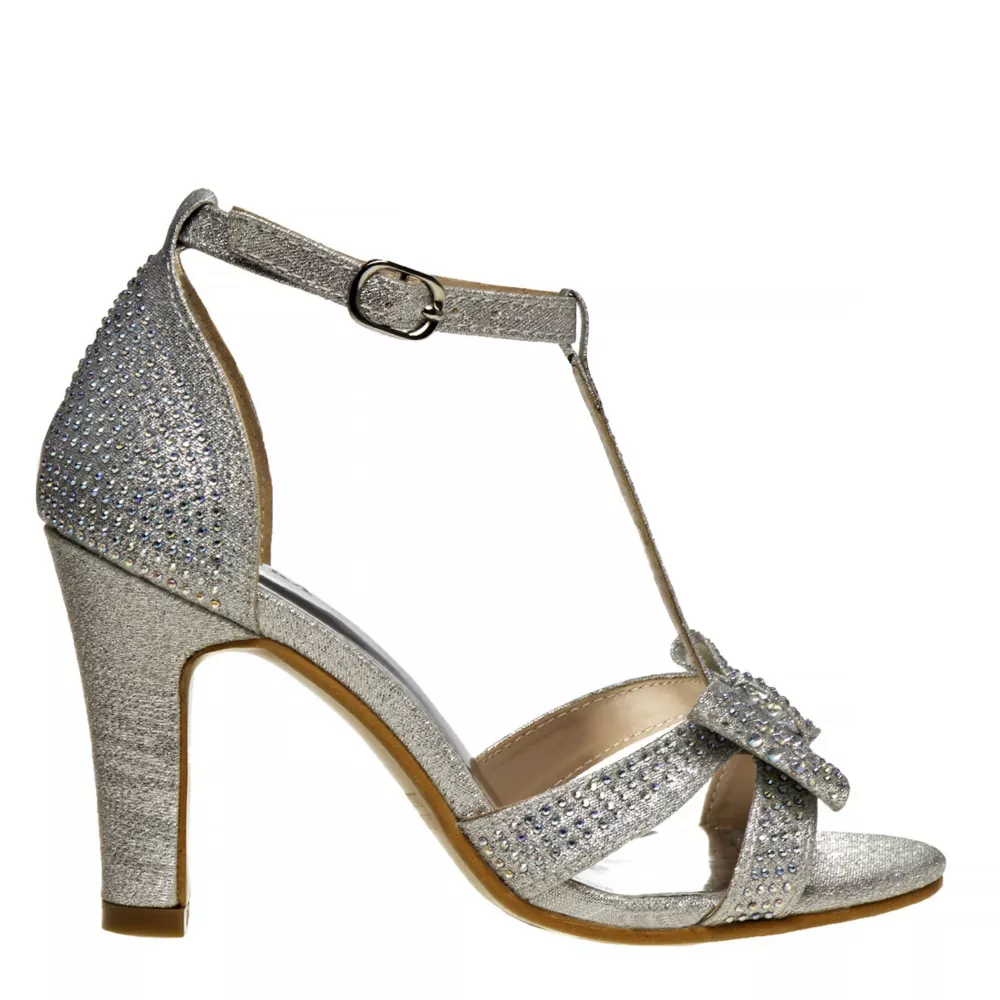 BADGLEY MISCHKA  GIRLS LITTLE-BIG KID METALLIC T-STRAP DRESS SANDAL