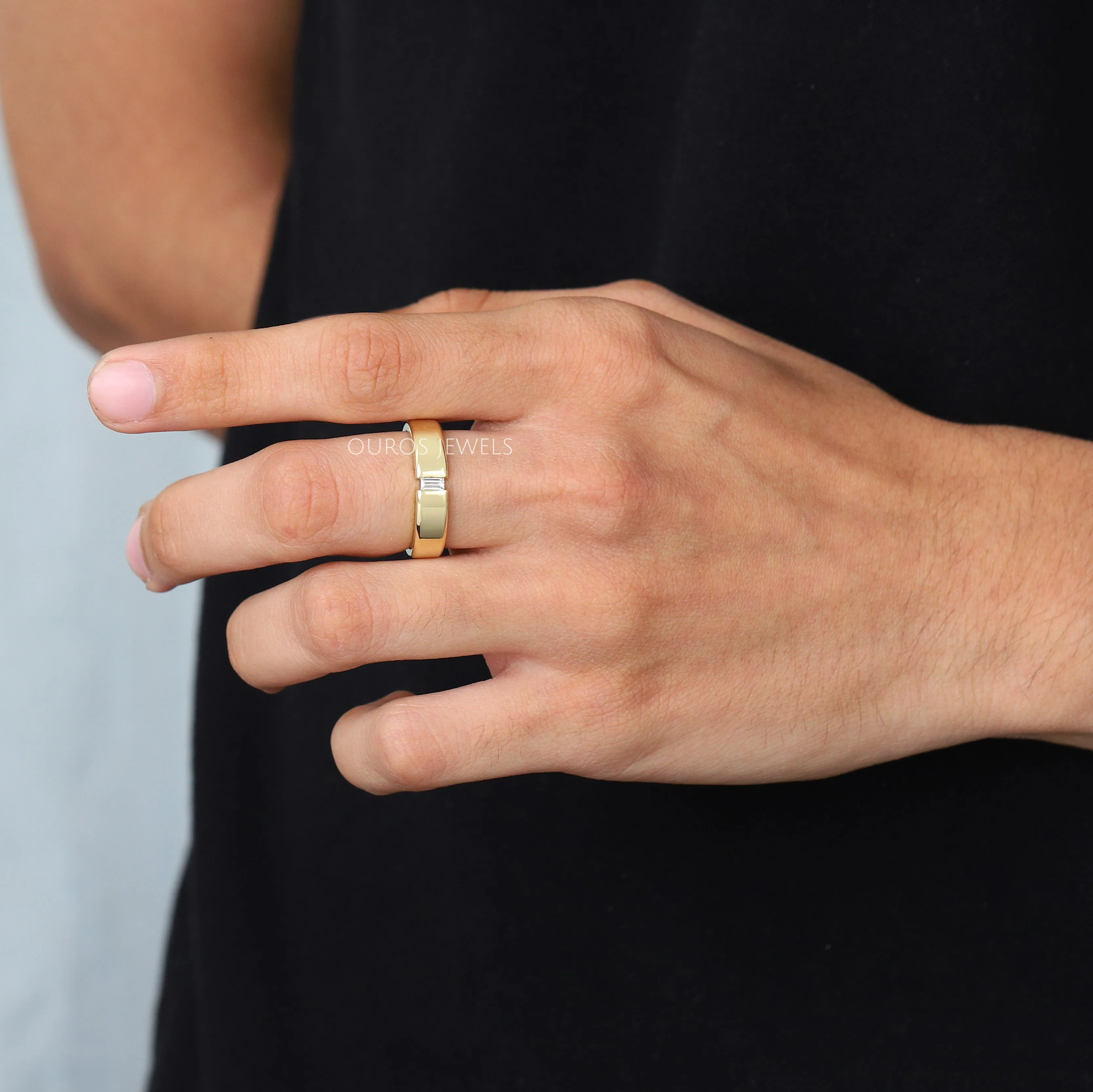 Men's Diamond Ring with Baguette Cut