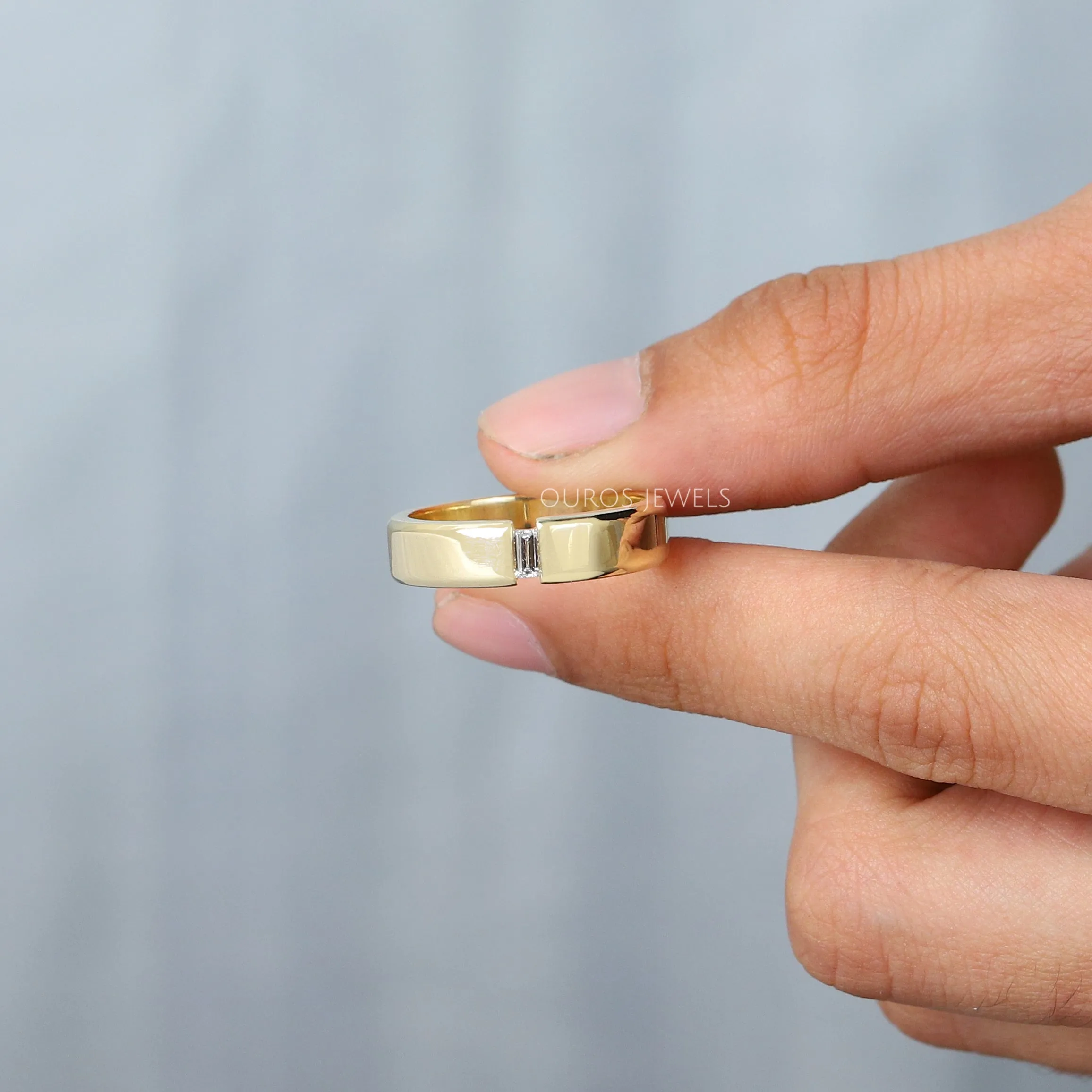 Men's Diamond Ring with Baguette Cut