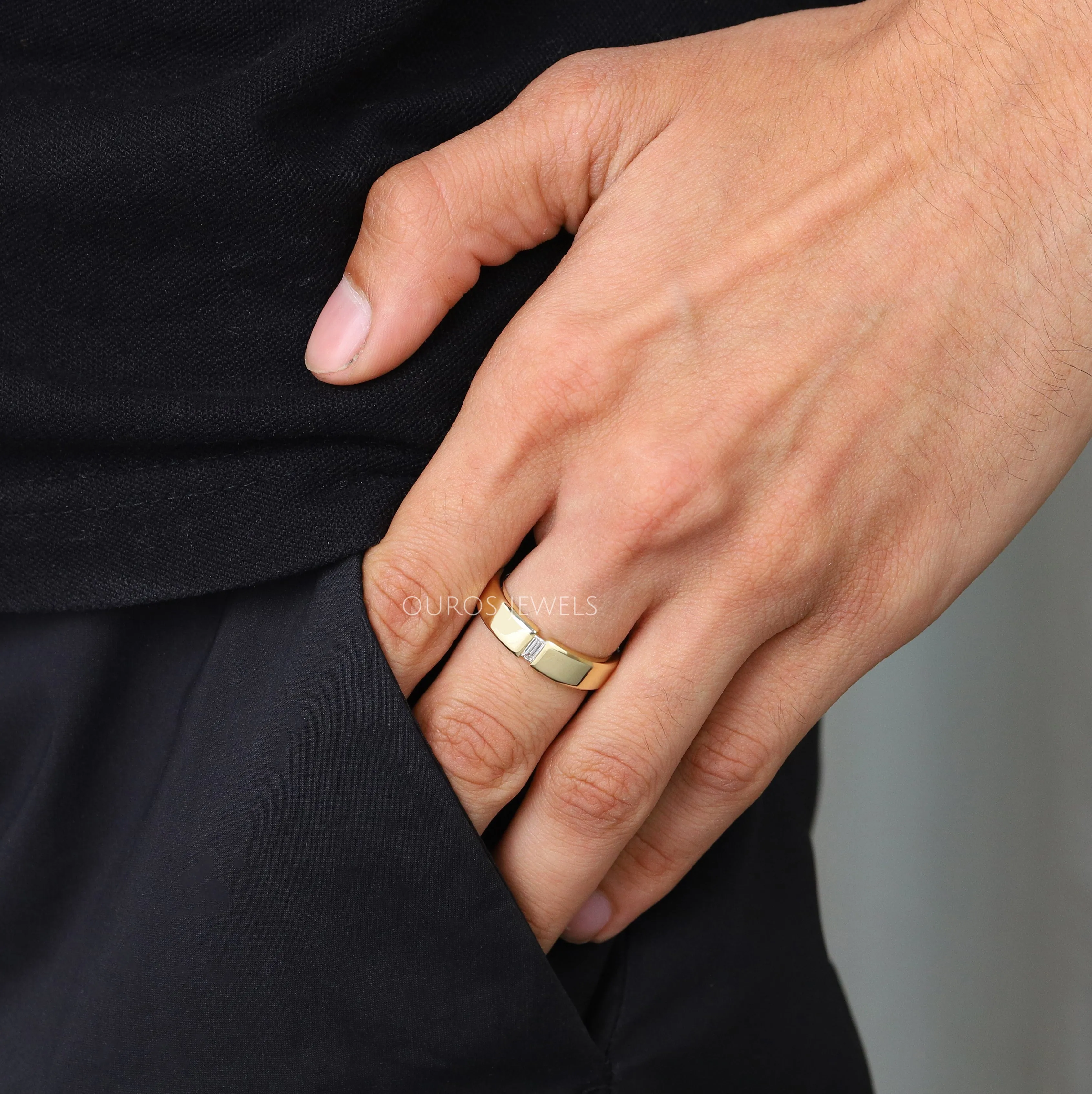 Men's Diamond Ring with Baguette Cut