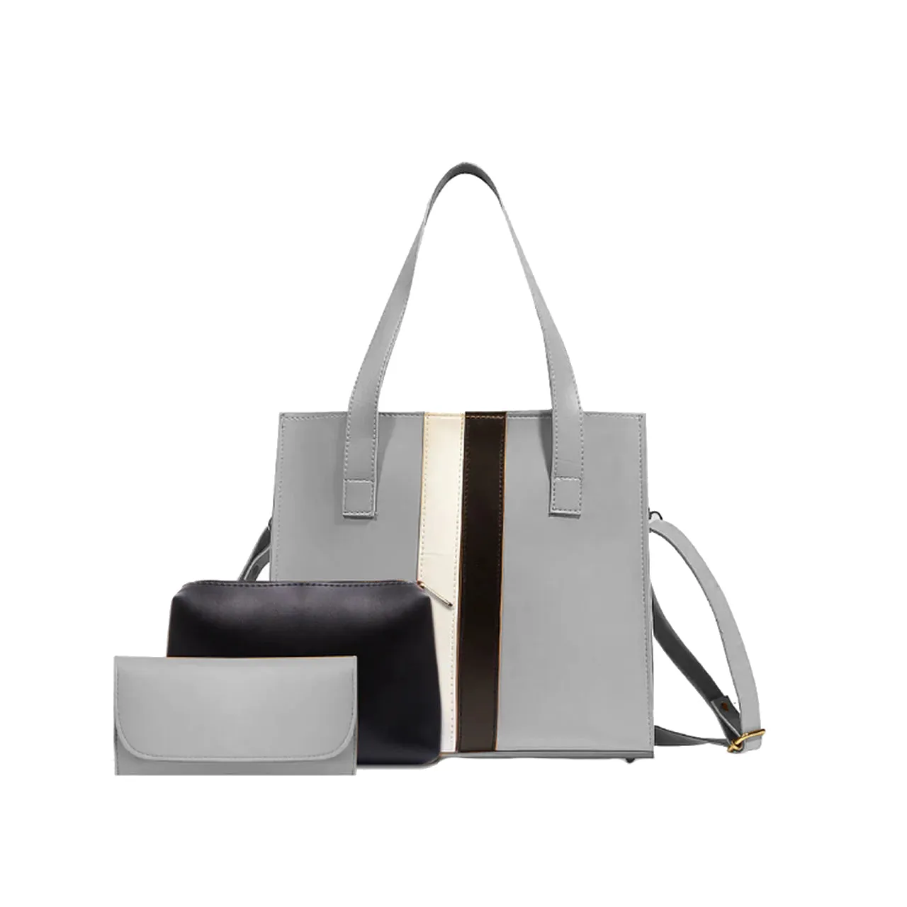 Baku 3Pcs shoulder bag grey