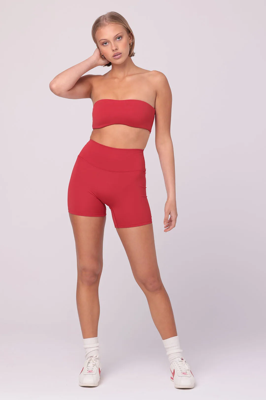 Bandeau Sports Bra | Cherry