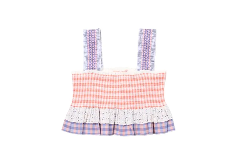 Burberry Style Patchwork Check Sleeveless Top for Women