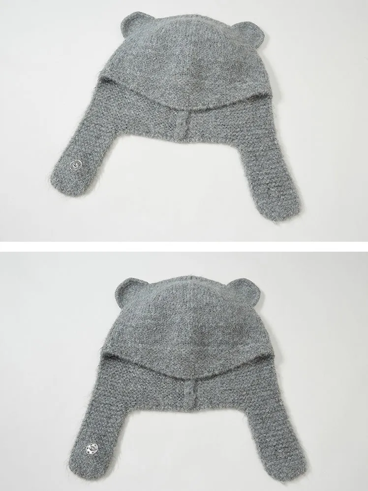 Bear Ears Soft Waxy Knitted Hat