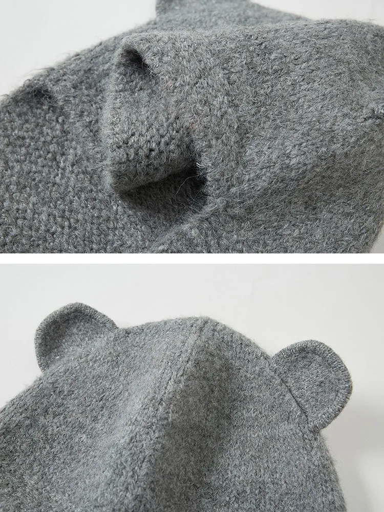 Bear Ears Soft Waxy Knitted Hat