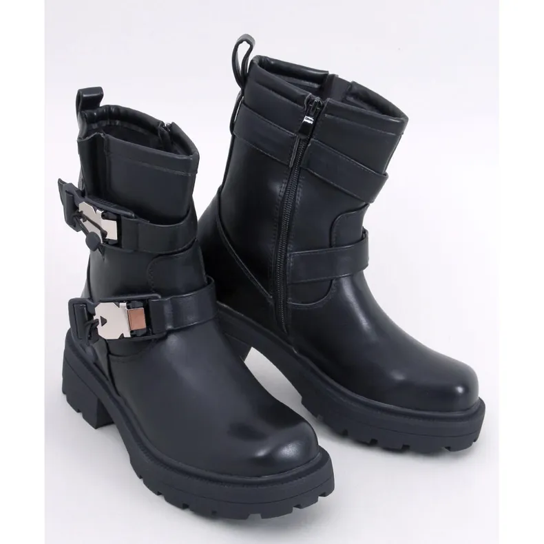 Beaus Black Army Style Boots