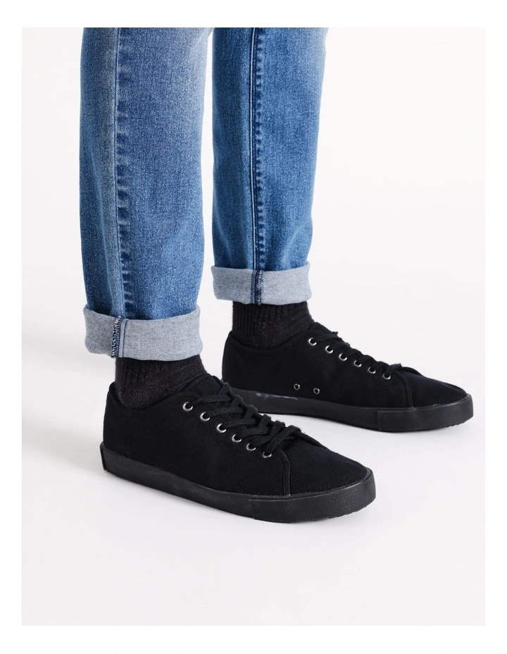 Black Canvas Sneaker - Lance