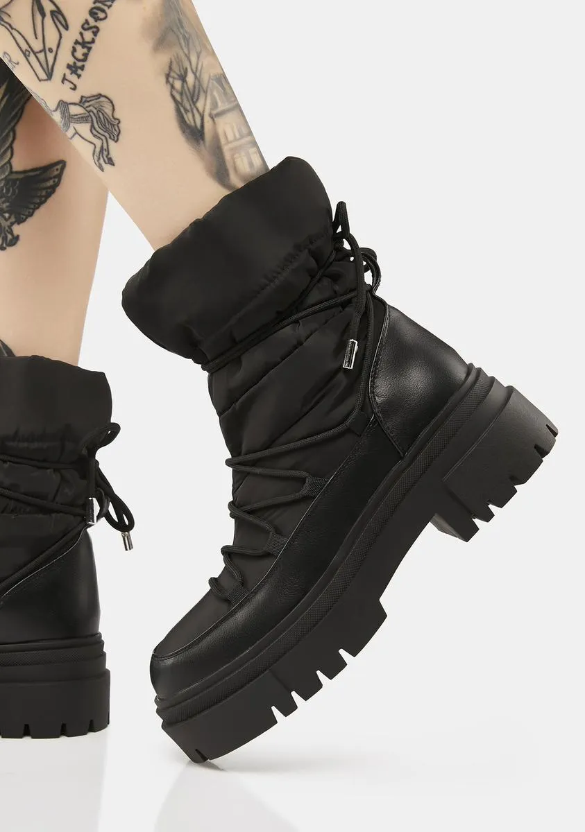 Black Cosmo Platform Boots