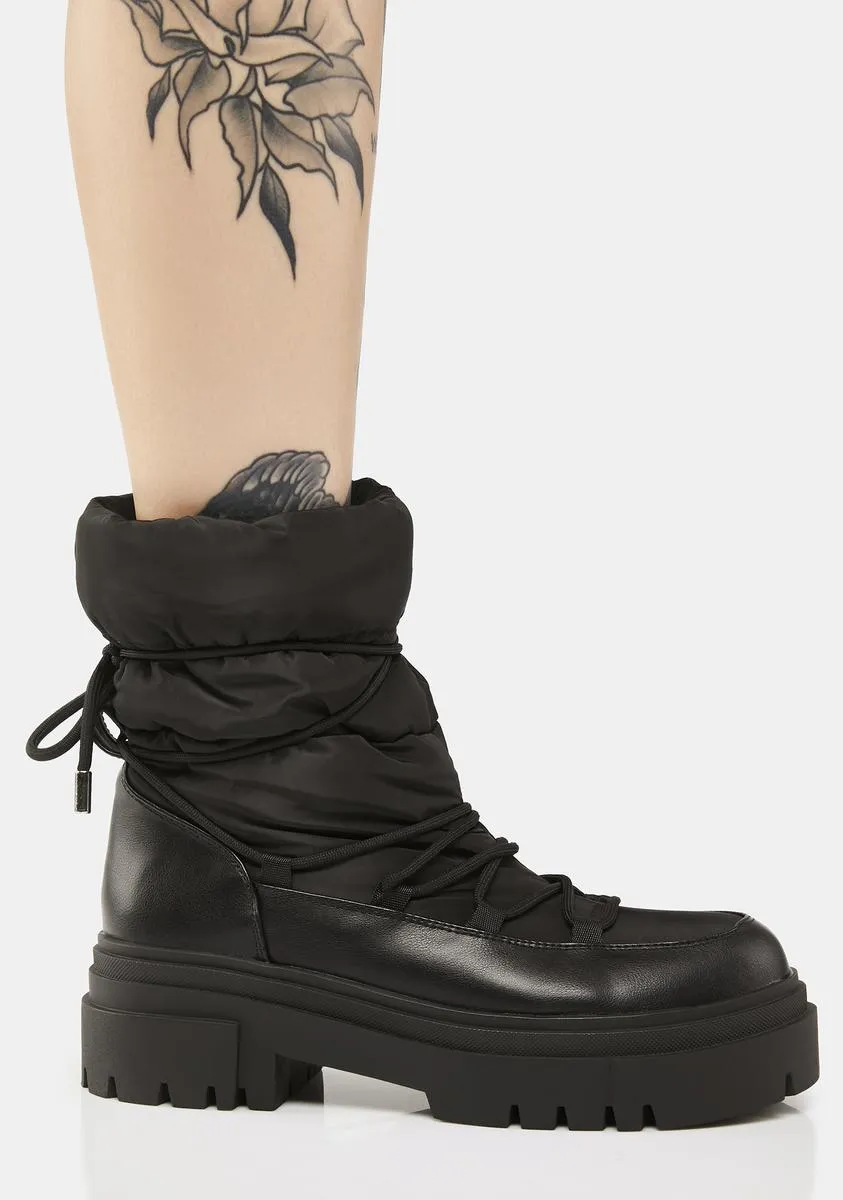 Black Cosmo Platform Boots