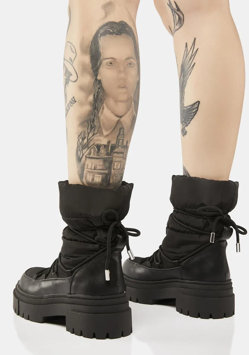 Black Cosmo Platform Boots