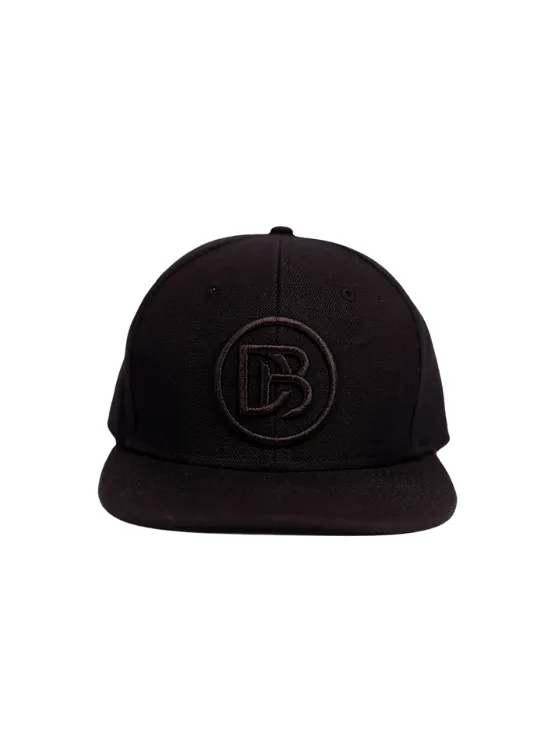 Black DB Circle Flat Brim Snapback