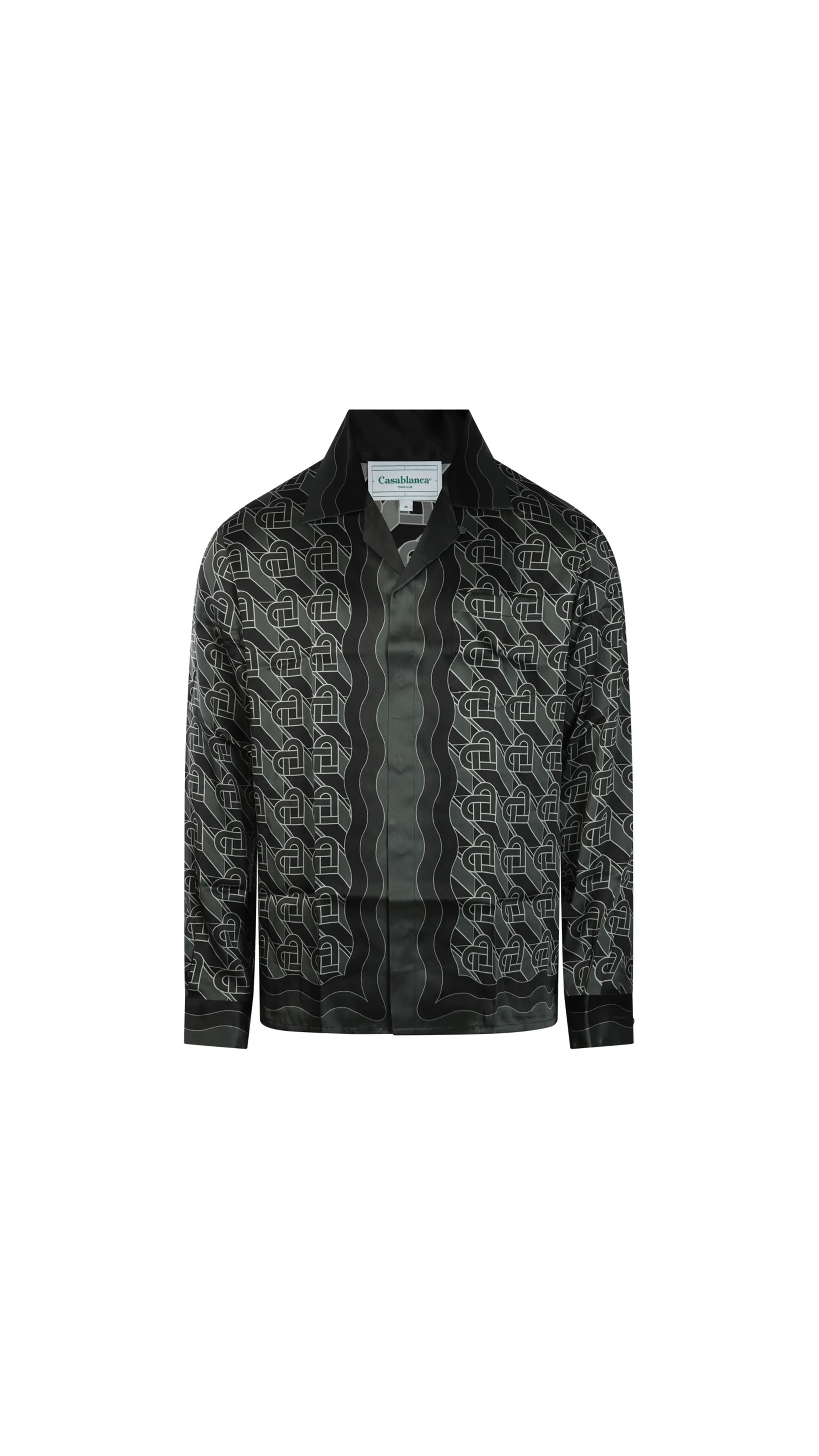 Black Heart Monogram Silk Shirt