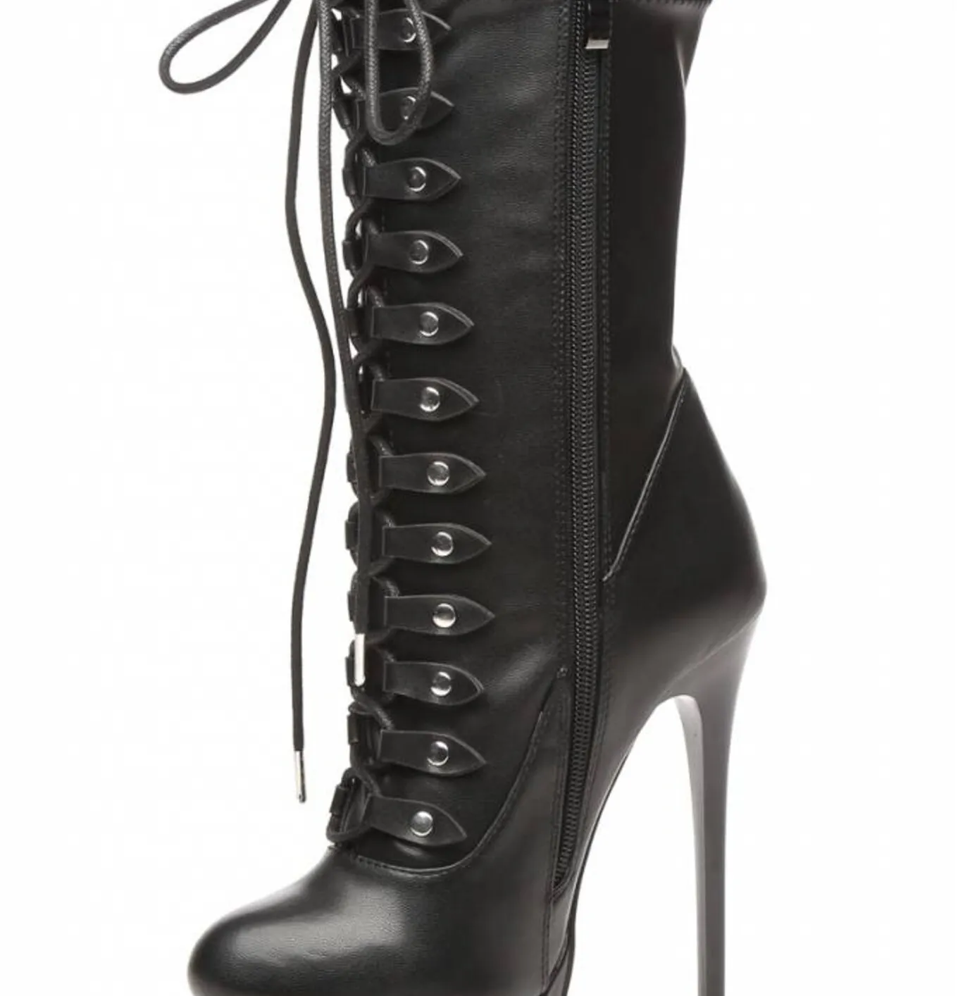 Black lace up Giaro high 16cm heeled ankle boots 