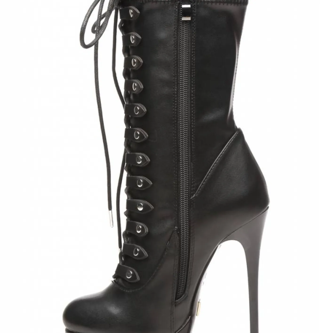 Black lace up Giaro high 16cm heeled ankle boots 